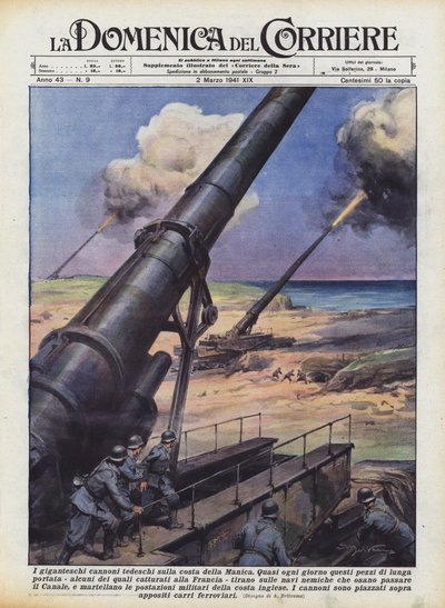 De gigantiske tyske kanonene på kanalkysten av Achille Beltrame