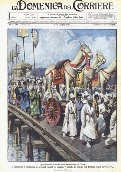 Den fargerike begravelsen til keiseren av Korea av Achille Beltrame