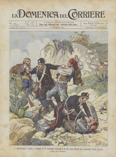 Brigandage på Sicilia, arrestasjonen av en farlig flyktning og tre andre utført av? av Achille Beltrame