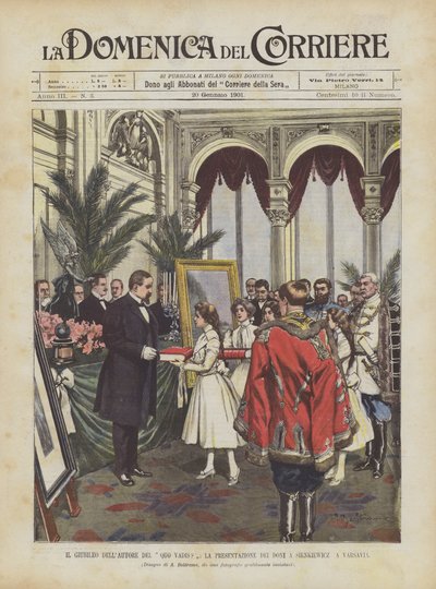 Jubileet til forfatteren av Quo Vadis?, presentasjonen av gaver i Sienkiewicz i Warszawa av Achille Beltrame