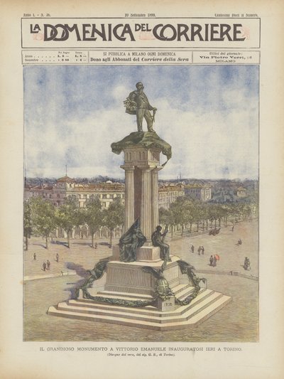Det grandiose monumentet til Vittorio Emanuele ble innviet i går i Torino av Achille Beltrame