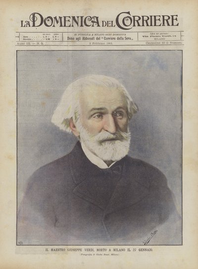 Maestro Giuseppe Verdi, som døde i Milano 27. januar av Achille Beltrame