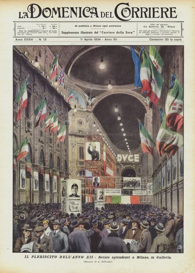 Il Plebiscito DellAnno XII - Skinnende kvelder i Milano, i Galleriet av Achille Beltrame