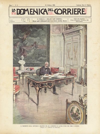 Presidenten for den franske republikk i sitt arbeidskabinett noen timer før han dør av Achille Beltrame