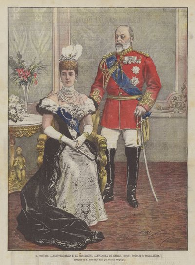 Prins Albert Edward og prinsesse Alexandra av Wales, New Sovereigns of England av Achille Beltrame