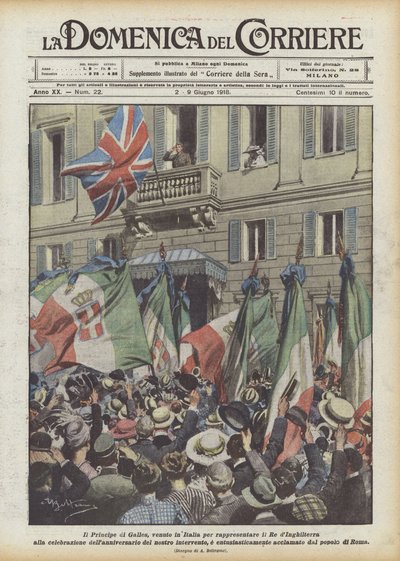 Prinsen av Wales, som kom til Italia for å representere kongen av England ved feiringen? av Achille Beltrame