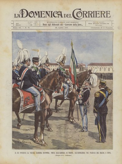 Kongen levere det gamle strålende flagget, fjernet fra våpenhuset i Torino, til artilleriet i? av Achille Beltrame