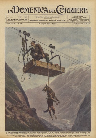 Bærte vognen til en taubane ned til dalen i Avise (Aosta)? av Achille Beltrame