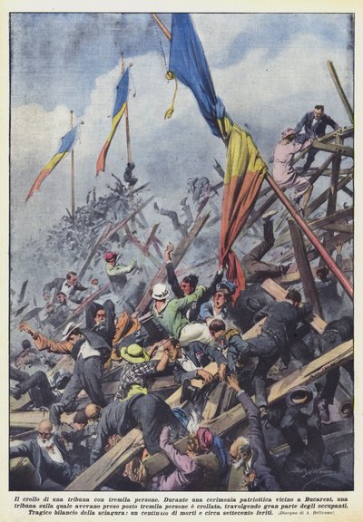 Sammenbruddet av en tribune med tre tusen mennesker av Achille Beltrame