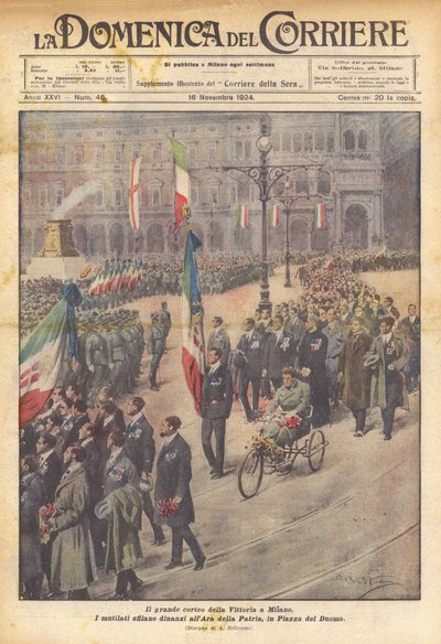Den store seiersprosesjonen i Milano av Achille Beltrame