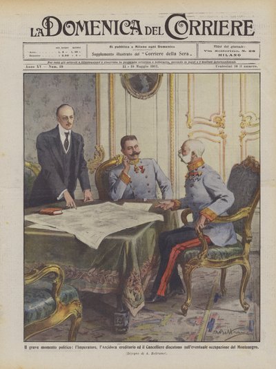 Det alvorlige politiske øyeblikket, argumenterer keiseren, den arvelige erkehertugen og kansleren? av Achille Beltrame