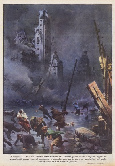 Jordskjelvet i Bucuresti av Achille Beltrame