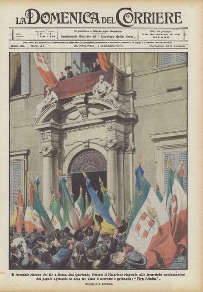 Kongens triumferende retur til Roma av Achille Beltrame