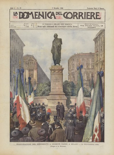 Innvielse av monumentet til Giuseppe Parini, i Milano, 26. november 1899 av Achille Beltrame