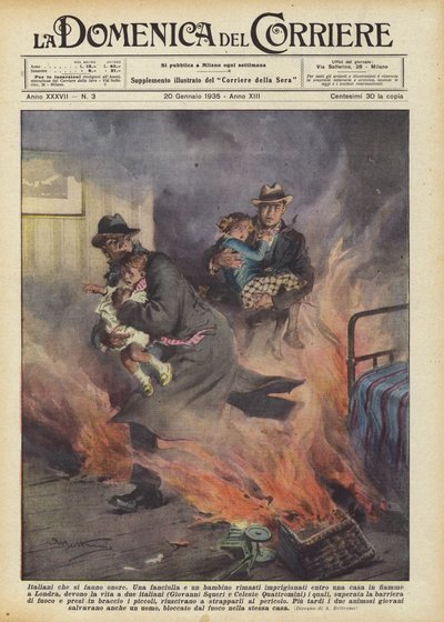 Italienere som blir hedret av Achille Beltrame