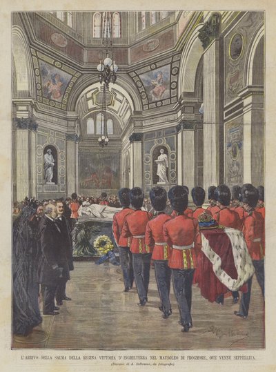Ankomsten av dronning Victoria av Englands kropp til Frogmore-mausoleet, hvor hun ble gravlagt av Achille Beltrame