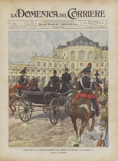 Ankomsten av HM Dronning Margherita til Stupinigi-slottet 25. juni USA av Achille Beltrame