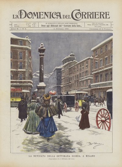 Snøfallet i forrige uke, i Milano av Achille Beltrame