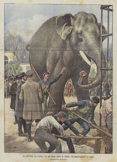 Avgangen fra London for Jingo USA, avskjedsdemonstrasjonene av Achille Beltrame
