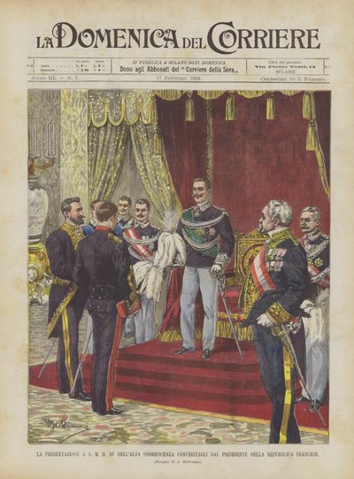 Presentasjonen til HM Kongen av den høye ære tildelt ham av presidenten i Den franske republikk av Achille Beltrame