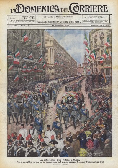 Feiringen av seieren i Milano av Achille Beltrame