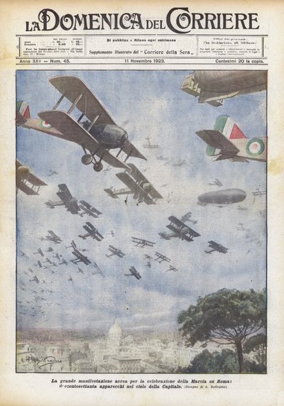 Det store flyshowet for feiringen av marsjen mot Roma, to hundre og sytti? av Achille Beltrame