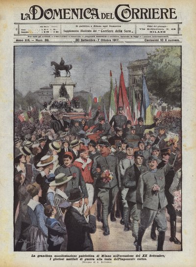 Den grandiose patriotiske demonstrasjonen i Milano i anledning 20. september av Achille Beltrame