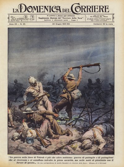 Krigen på Tobruk-linjene er for det meste nattlig, en krig mellom patruljer og patruljer hva? av Achille Beltrame