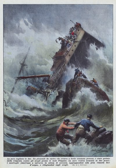 Skipet delte seg i to av Achille Beltrame