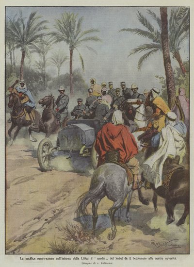 Den fredelige penetrasjonen inn i Libyas indre, mudir i Sahel, ønsker våre myndigheter velkommen av Achille Beltrame