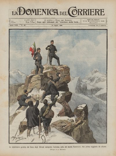Erobrer ekspedisjonen ledet av hertugen av Abruzzi den ekstreme toppen av Mount Ruwenzori? av Achille Beltrame