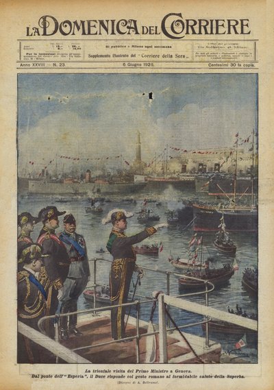 Statsministerens triumfbesøk i Genova av Achille Beltrame
