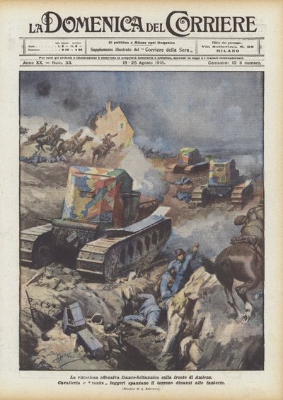 Den seirende fransk-britiske offensiven på Amiens-fronten av Achille Beltrame