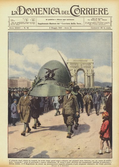 Fant samlingen av den pensjonerte Alpini sted i år i Genova på Piazzale della Vittoria? av Achille Beltrame