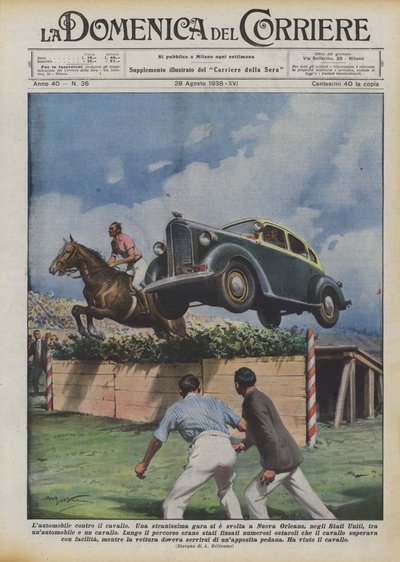 Bilen mot hesten av Achille Beltrame