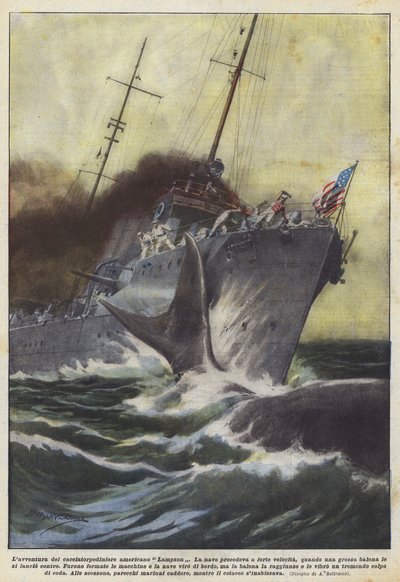 Eventyret til den amerikanske ødeleggeren Lampson av Achille Beltrame