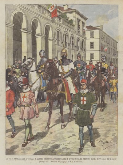 The Bimillennial Parties DIvrea, The Historical Procession Representing the Return Of The King Arduino Dalla? av Achille Beltrame