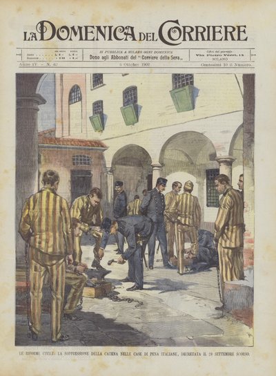 De sivile reformene, undertrykkelsen av kjeden i italienske straffehjem, vedtatt 20. september sist av Achille Beltrame