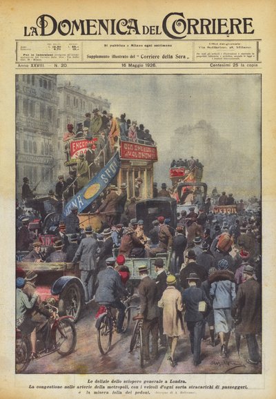 Gleden ved generalstreiken i London av Achille Beltrame
