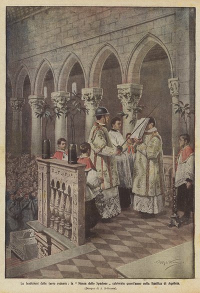 Tradisjonene til de forløste landene, Spadone-messen feiret i år i basilikaen i Aquileia av Achille Beltrame