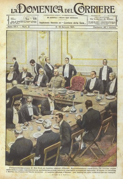 Veldig original New York-lunsj for sultne barn i Europa av Achille Beltrame