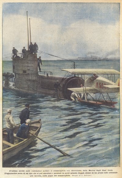 Det siste innen skipsbygging, den amerikanske marinens sjøflyubåt av Achille Beltrame