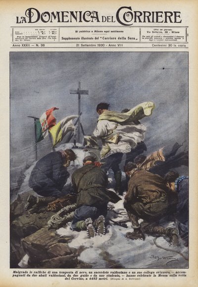 Til tross for vindkast fra snøstorm, en prest fra Valle d