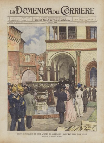 Milano, innvielse av de kunstneriske og arkeologiske museene, gjester i hertugdomstolen av Achille Beltrame