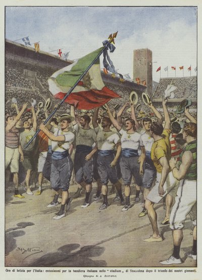 Timer med glede for Italia, entusiasme for det italienske flagget på Stockholm stadion etterpå? av Achille Beltrame