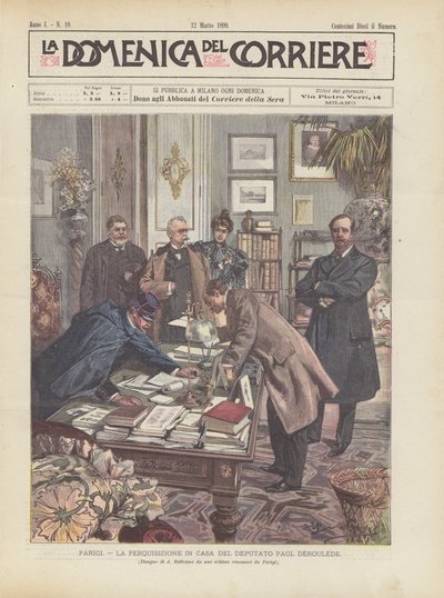 Paris, letingen i huset til nestleder Paul Deroulede av Achille Beltrame