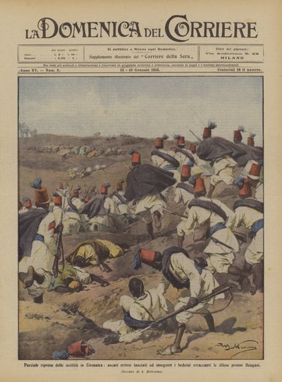 Delvis gjenopptakelse av fiendtlighetene i Cyrenaica, lansert eritreisk askari for å jage beduinene? av Achille Beltrame