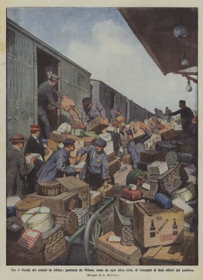 For julen til soldatene i Afrika, avgang fra Milano, som fra enhver annen by, av snøskred? av Achille Beltrame