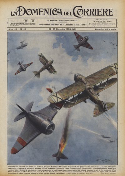 Bragder av italienske flygere på Spanias himmel av Achille Beltrame
