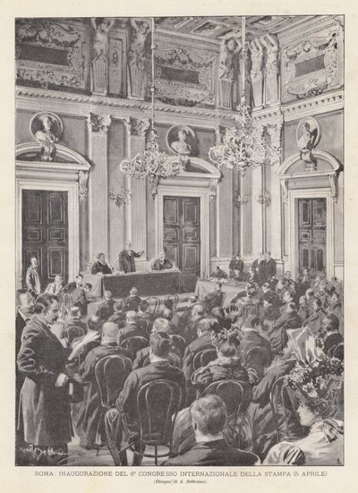 Roma, innvielse av den 6. internasjonale pressekongressen (5. april) av Achille Beltrame